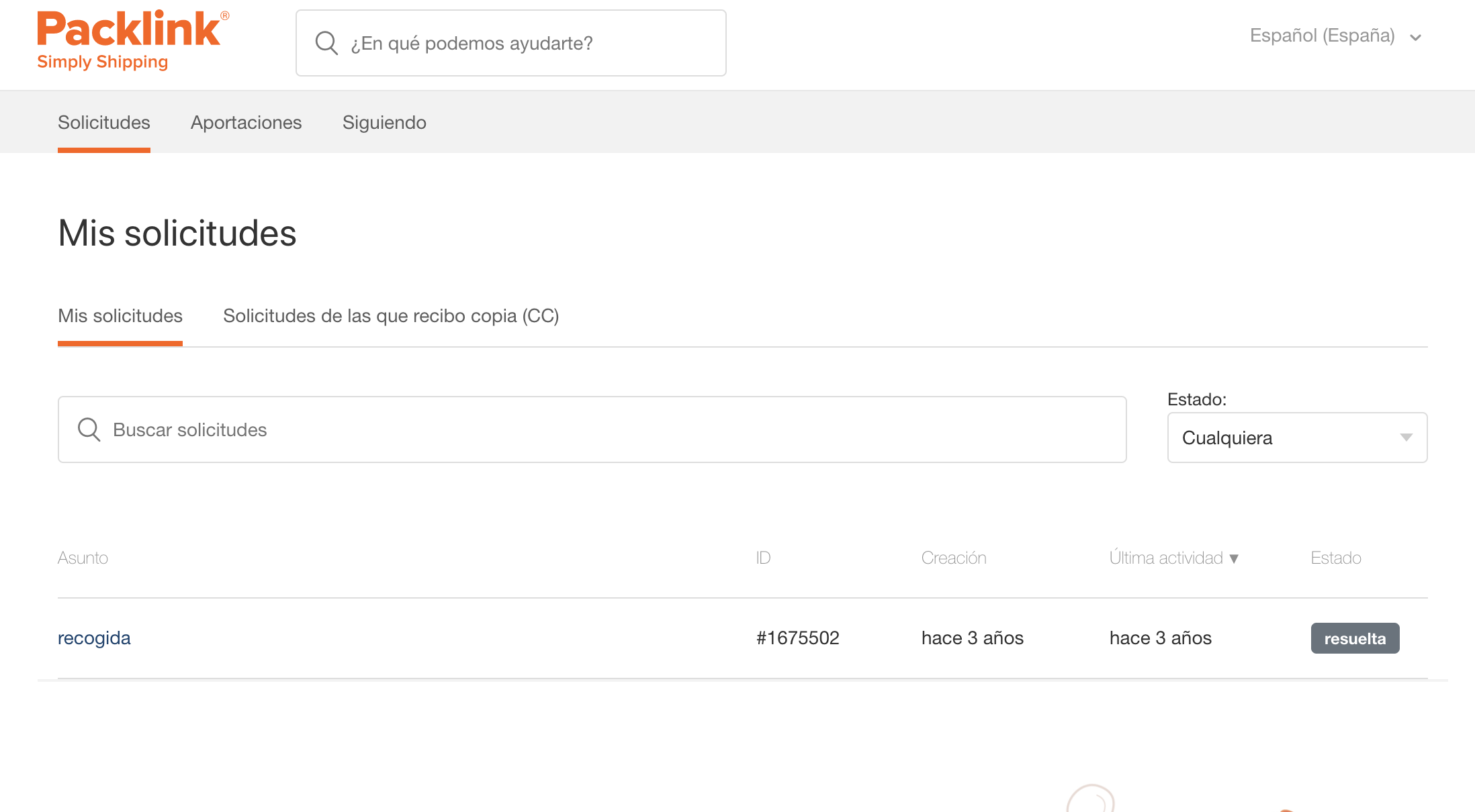 ¿Cómo puedo seguir el estado de mis solicitudes con atención al cliente
